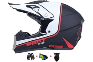 MOHELMHUI Motocross Fullface MTB Helm Kinder, Mit Handschuhe Maske Brille, Downhill Motorradhelm Kinder, Helm Set Herren ATV Motorradhelm MX Enduro, MTB Helm, Motorradhelm Motorrad Downhill Helm
