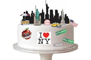 TOP THAT Scène de New York en papier gaufrette comestible parfait pour décorer vos gâteaux d'anniversaire - Facile à utiliser.