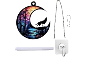 STOOKI 4 Packung Halloween-fensterdekorationen Weihnachten Girlande Hängende Ornamente Gartendeko Sonnenfänger Geeignet zum Aufhängen in der Küche im Auto Oder in Jeder Anderen Szene (Wolf)