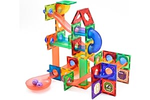 WonderToys Rullande kula, 100 stycken magnetiska byggstenar och klossar, pedagogisk leksak för barn, flickor och pojkar på 3–7 år, byggspel för lärande