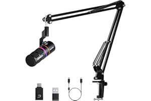 COMICA EJoy D10 Pro Mikrofon Cardioid Dynamisches USB-C/XLR Mikrofon mit 48kHz/24bit, RGB-Beleuchtung, Einstellbare Verstärkung & Monitoring
