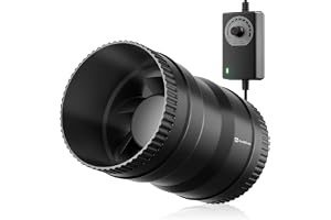 Hon&Guan 100 mm rörfläkt, 221 m³/h justerbar rörfläkt, frånluftsfläkt med EU-kontakt, fläkt för vinterträdgård, växthus, odli
