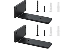 YFCVIP Heavy-Duty Scaffold Board Shelf Brackets 15cm, 2 PCS Metal Floating Shelf Brackets, Industrial Wall Mounted Shelf Support for Floating Shelves | Black