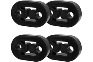 TOTSUN 4Pcs Exhaust Hanger Rubber, Universal Exhaust Rubber Mount Bracket Car Heavy Duty Exhaust Insulator Shock Absorbent Mount Bracket Bushing Muffler Insulator, 2 Holes, 12mm