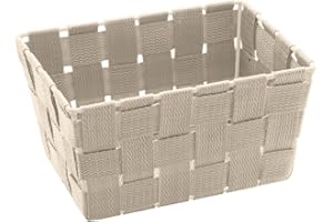 WENKO Cesto para baño Adria Mini largo beige - cesta para el baño, Polipropileno, 19 x 9 x 14 cm, Beige
