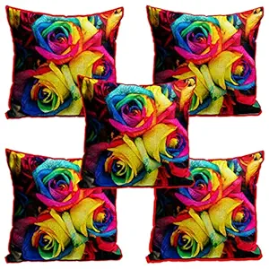 DreamVio Jute Exclusive Decorative Throw/Pillow Covers, Cushion Covers for Living Room, Bed Room, Sofa,Chairs Pack/Set of 5 (Multicolour, Size 24 x 24 Inches)