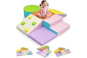 CUPCHID Soft Play Foam Building Blocks for Children,Climbing Toys for Toddlers from 1-3 Years (Macaron)