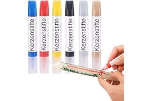 Ovaletta 6 Farben Kerzen Bemalen Set, Kerzenstifte, Wachsplatten für Kerzen, Candle Pen, Kerzenstifte zum Verzieren, Keramik Bemalen Set, je 10 ml