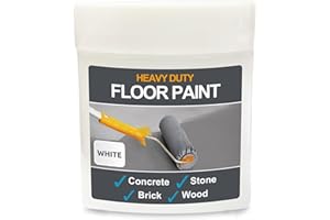 SmartSeal Heavy Duty Floor Paint - White, 75 ml - Hard-Wearing Garage Floor Paint with Anti-Slip Mid-Sheen Finish – also Ideal for Decking, Warehouse flooring, Brick, Concrete, Stone & Wood