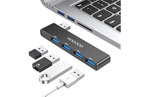 MOGOOD Hub 3.0 de Datos Ultrafinos - Estación de Adaptadores USB Expandedor de Puertos Múltiples para Computadoras Portátiles, Ratón y Teclado