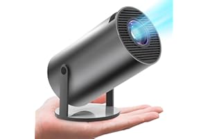ASTARAMA Mini Beamer, HY300 5G WiFi Bluetooth Projector 4K 200 ANSI Smart Projector.130 Zoll Bildschirm,180-Grad-Flip Tragbarer Projektor,Eingebaute Android OS 11.0 Heimkino Beamer (Stahlgrau)