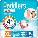 Paddlers Yetişkin Hasta Emici K&uuml;lot Bez X-Large 8 Adet