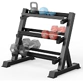 YOLEO Soporte Mancuernas Soporte para Mancuernas de 3 Niveles Deportivo de Interior Fitness en casa para Hombres Equipo de Gi