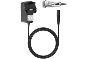 EDDRFY 12V 0.4A Charger Compatible with Braun Series 1 3 5 7 9 S3 S5 S6 S8 Beard Trimmer XT5 Silk-épil 5 7 9, UK Plug Power Adapter with 1.2m Cable for Electric Shaver, Epilator, Razor, LED Indicator