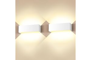 Cwycfw Lampada da parete a LED da 36 W, per interni/esterni, 2 pezzi, lampada da parete regolabile su e giù, colore bianco caldo, 3000 K, per esterni, IP65, impermeabile