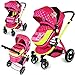 i-Safe System - Mea Lux Trio Travel System Pram & Luxury Stroller 3 in 1 Complete With Car Seat + Rain Covers+ Bag