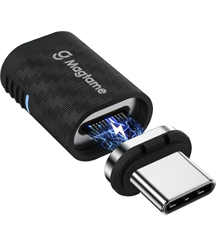 Magtame Adattatore magnetico USB C ad angolo retto in fibra di Plastic, 24 pin, 240 W, estensore da maschio a femmina, ricarica rapida 40 Gbps e video 4K, protegge la porta compatibile