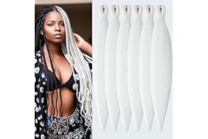 YDDM Wstępnie rozciągnięte warkocze do przedłużania włosów, 81 cm, 6 sztuk, Yaki Textured Crochet, syntetyczne włosy, gorąca woda, szydełkowane przedłużki (86 cm, 60#)