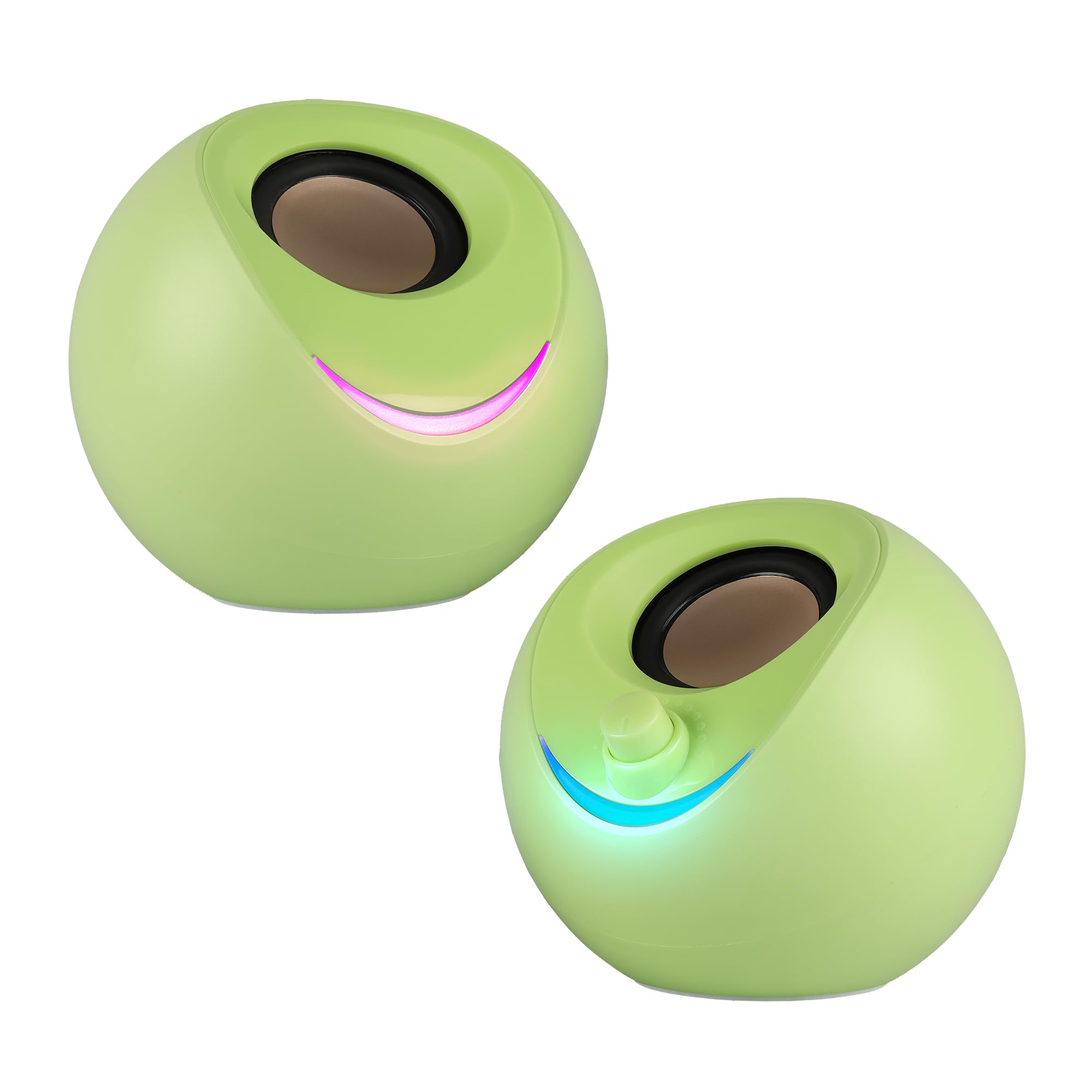 ZEBRONICS Blues 2.0 Computer Speakers, 8 Watts, 45° Elevated Drivers, Dual Passive Radiators, USB Powered, AUX, Volume Control Knob, RGB LED, for Laptops & Desktop (Green)