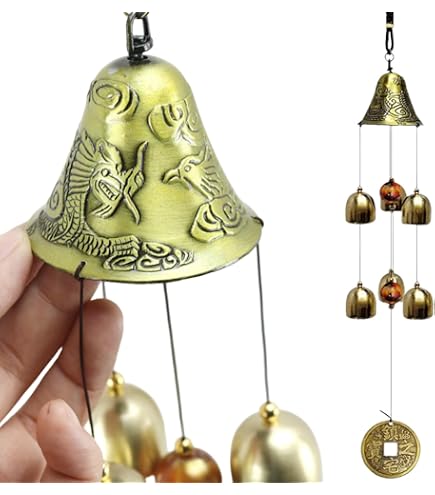 Grande Cloche Feng Shui Iwachu Rouge 40 Cm - Cloche Japonaise En Fonte Artisanale Pour Jardin, Terrasse Ou Maison - Éloigne Les Mauvais Esprits