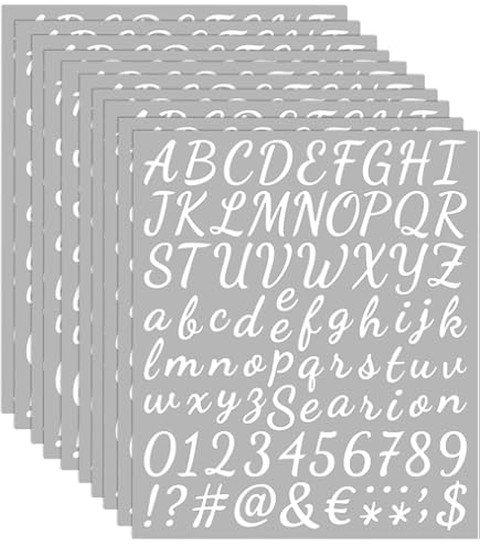 9 Fogli Adesivi Lettere Adesivi Numeri Alfabeto Lettera Numero Lettere