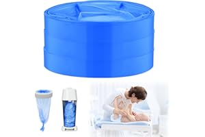 BUTBU 3 Pack Nappy Bin Refill, 4.5m Nappy Bin Refill Bags, Baby Diaper Pail Disposal Bags, nappy bin Refills Liners Compatible with Tommee Tippee, Twist and Click, Angelcare, Litter Genie (Blue)