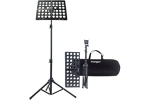 ANORDSEM Sheet Music Stand Holder Folding with Bag Max Weight Capacity 5Kg Height Adjustable Range of 27.6 to 57.1 Inch Suitable for Holding Your Music Book,Ipad, Laptop (Black)