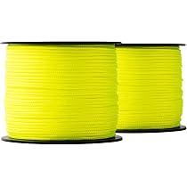 SNURO Corde Nylon (1mm, 100M, Jaune Fluo, 2pcs) - Corde Fluorescente en Polyamide Tressée Robuste pour n'importe Quelle Utilisation - Résistante aux Intempéries - Cordeau de Maçon