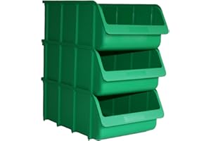HÜNERSDORFF FÜR BAUPROFI 3 Profi Lager-Sichtboxen PP Größe 5 in Farbe Grün