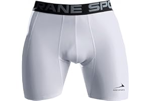 Rane Sports Herren Funktion Kompression Shorts, Schnelltrocknendes Baselayer Unterhose Tights Kurz, Atmungsaktive Laufhose mit Seitentaschen Tights