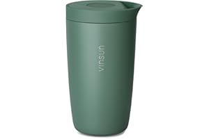 VINSUN Taza Térmica Café para Llevar 350ml - A Prueba de Fugas, Doble Pared, Acero Inoxidable, Bebidas Calientes y Frías - Vaso Termico con Cierre Quick Press