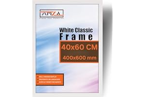 AMZA Picture Frame, 40x60 cm, Elegant for Photo, Poster, and Wall Mounting, Photo Frames Made with Premium Quality MDF, Available in All Standard & Non-Standard Sizes (White, 40x60 cm)