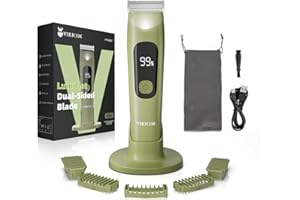 VIKICON Body Trimmer Men, Painless Pubic & Balls Trimmer, Body Shavers Groomer, IPX7 Waterproof Electric Razor Male Grooming Kit USB-C Rechargeable