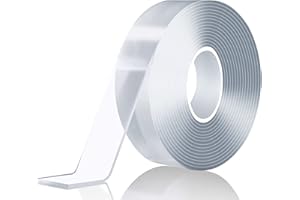 DJEIZME 5m Doppelseitiges Klebeband Extra Stark(2 mm dick), Transparent Klebeband Doppelseitig, Waschbares Ablösbar, Spurloses Nano Tape für Foto, Teppich,Holzprodukte,Metallprodukte,Büro, Küche