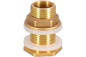 LEZED Conector de Tanque de Agua de Latón Conectores Reductores de Latón Racor para depósito de agua de lluvia para grifo, cubo de lluvia, tanque de agua 1''