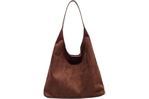 AWAVM Bolsa Hobo de Gamuza Marrón para Mujer, Espaciosa Bolsa de Mano con Bolsa Interna, Elegante Bolsa de Hombro para Mujer, Perfecta para el Día a Día y Viajes