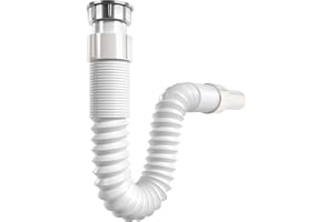 Poppstar Sifon Avloppsslang, 1 1/4", med vägganslutning 32 mm, U-formad, flexibel, utdragbar från 320 till 880 mm