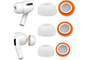YIEJOYA Tappi per le orecchie di ricambio per Airpods Pro, auricolari aggiornati con foro per la riduzione del rumore, 3 paia di morbidi inserti auricolari in silicone (S/M/L, Bianco)