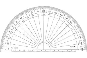 GRAPHOPLEX - Goniometro 1/2, rotondo, 22 cm, colore: Trasparente