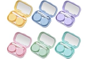 Dokeno Set di 6 contenitori per lenti a contatto, Custodia per Lenti a Contatto, set per lenti a contatto, Custodia Portatile per Occhiali a Prova di Perdite, Porta Lenti a Contatto da Viaggio