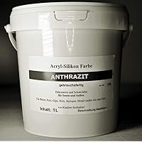 Anthrazit - Beton Farbe - Acryl Silikon 1 Liter