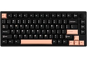 EPOMAKER P75 Tastiera Meccanica in Alluminio, Wireless/Bluetooth5.0/2.4GHz/USB-C Hot-Swap Keyboard RGB, Guarnizione per Tastiera Thocky per PC/Tablet/PS/Xbox (Black Pink, Wisteria Tactile Switch)