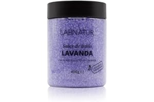 SYS Labnatur Sales de Baño Lavanda 400g - Sales Marinas Naturales y Relajantes - Hidratan y Suavizan - Bienestar - Alivio del Cansancio - Cuidado Corporal - Fabricado en España