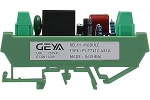 GAEYAELE 1 Channel Relay Module 230VAC Din Rail Mounted GSM Relay Control Timer Module (FY-T731-230VAC)