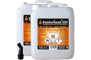 ‎KAMINETHANOL 20 L Bioethanol 100% Ethanol 20 Liter Bio Alkohol 10 L Kanister Kamin Ausgießer