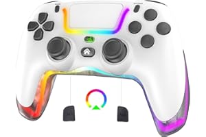 Vinkarpe Manette pour PS4/Pro/Slim, Manettes sans Fil Contrôleur avec Double Vibration/Turbo/Pavé Tactile/Gyroscope à 6 Axes, 3.5mm Audio Jack & Batterie Rechargeable, Bluetooth Gamepad de Jeu