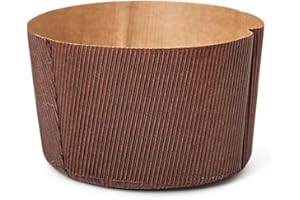 DECORA, 0320161, 5 Forme per Panettone da 750 g, Dim. Ø 15 x h 11 cm, in Carta Rigida di pura Cellulosa, Resiste a Temperature di 200 °, Ideale per Realizzare un Panettone in Casa, Made in Italy