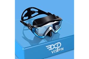 ‎EXP VISION Schnorchel Taucherbrille HD Pano 3 Fensteransicht Erwachsene Schnorchelmaske, Anti Nebel Tauchmaske, gehärtetes Glas Schwimmmaske Jugend Silikon Tauchermaske Frauen Schwimmbrille mit Nasenabdeckung zum Schnorcheln, Schwimmen, Freitauchen