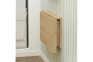 MM MELISEN Tavolo pieghevole a parete, piccola scrivania galleggiante salvaspazio, scrivania per computer pieghevole in legno massello, bar ecc