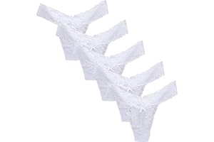 Komiseup Dessous Damen Sexy Unterwäsche, 5-teilige Damen Sexy Transparente Spitze Hohle Tanga-T-Hose
